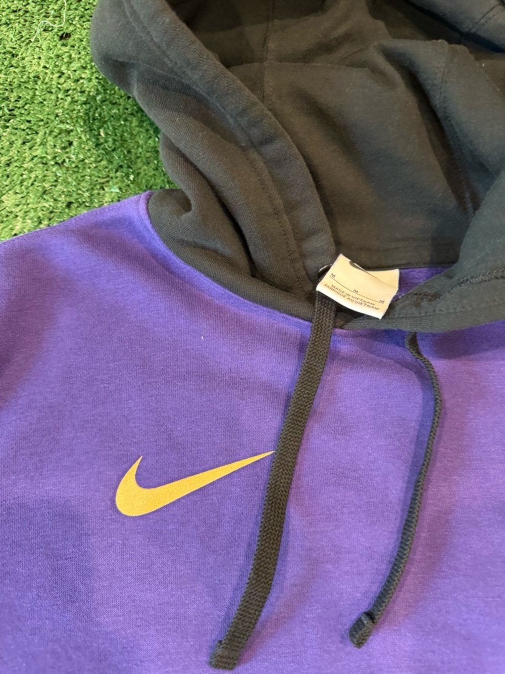 Nike Men's WCU Colorblock Crewneck Hoodie - Purple/Black/Cream - Picture 4 of 4